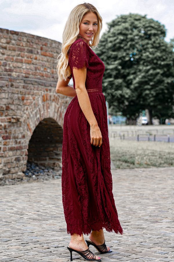 Scalloped Trim Lace Plunge Dress Supply - Image 3