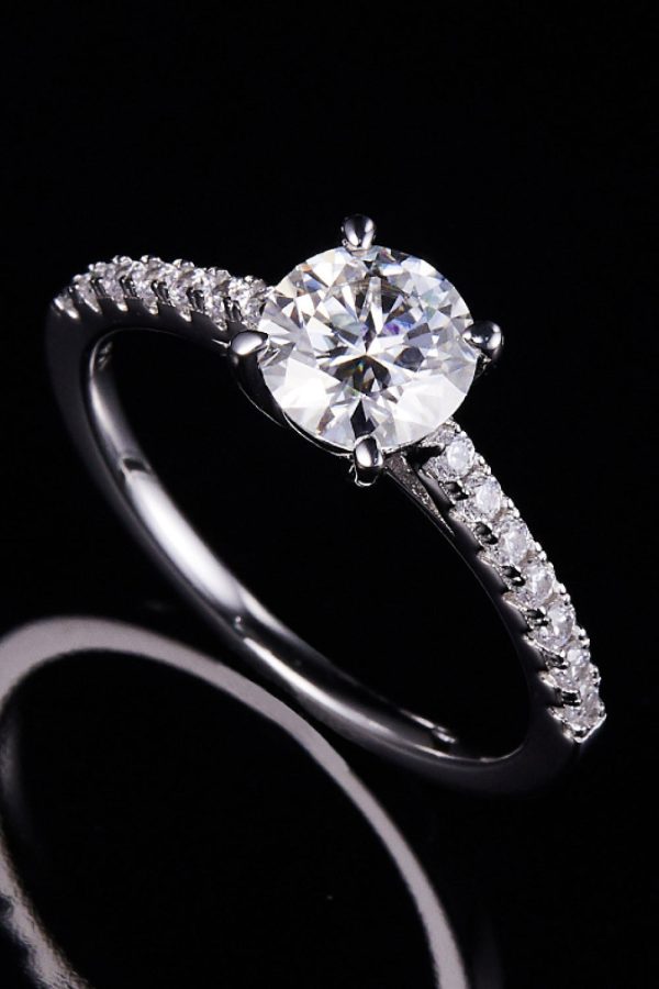 1 Carat Moissanite 925 Sterling Silver Side Stone Ring For Cheap - Image 5