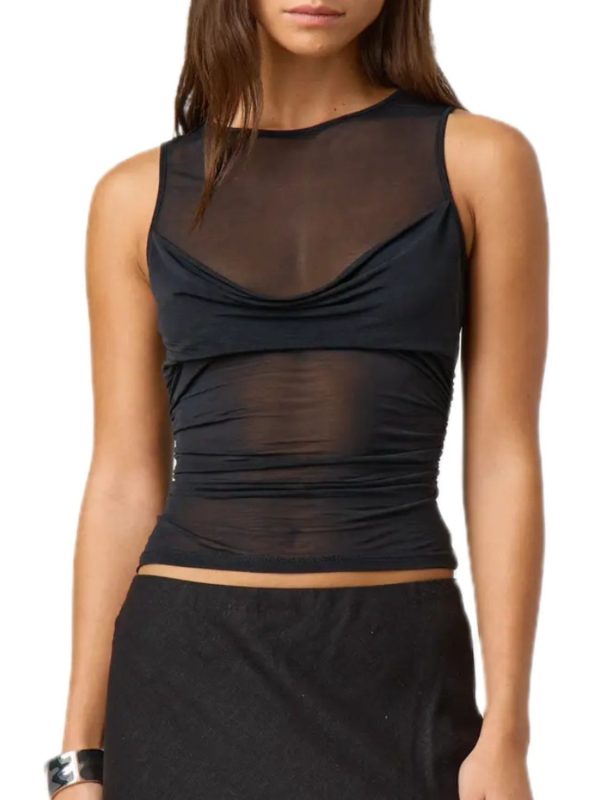 Ruched Round Neck Tank Cheap - Image 3
