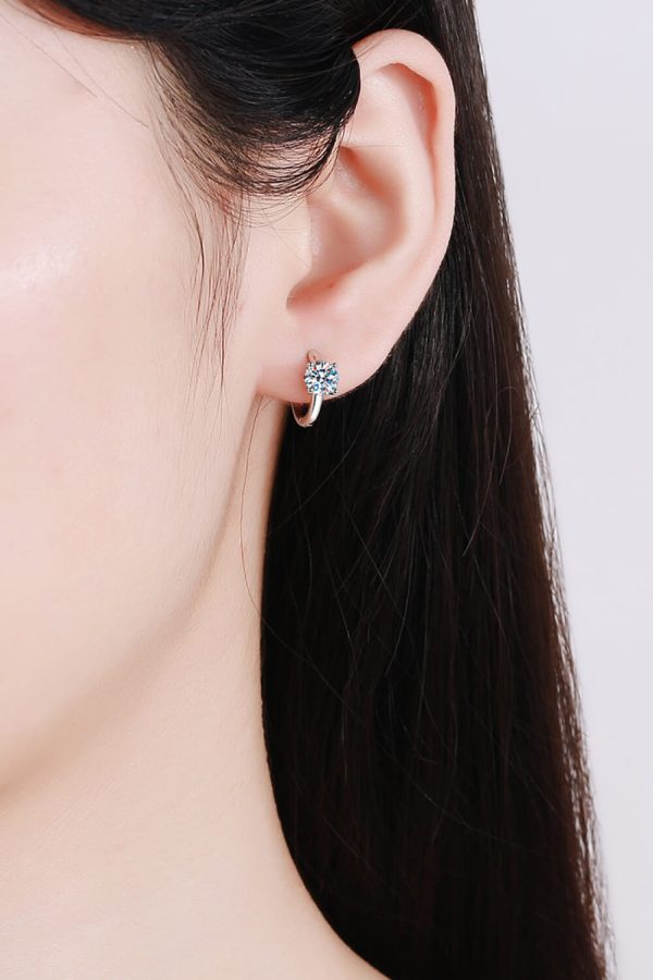 1 Carat Moissanite Huggie Earrings Sale - Image 2