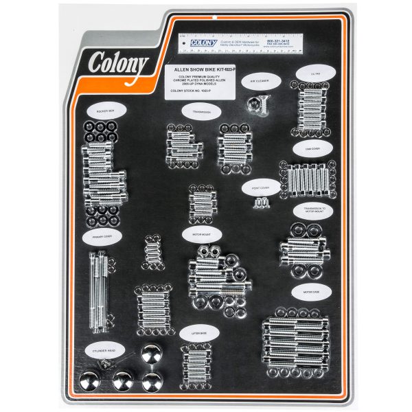 #1023-P Complete Show Bike Kit Smooth Allen Hardware Harley-Davidson 2006-up Dyna - Chrome Plated Online now