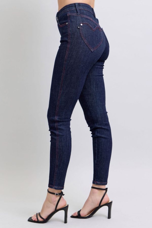 Judy Blue Full Size Heart Shaped Back Pockets Skinny Jeans Online Sale - Image 3