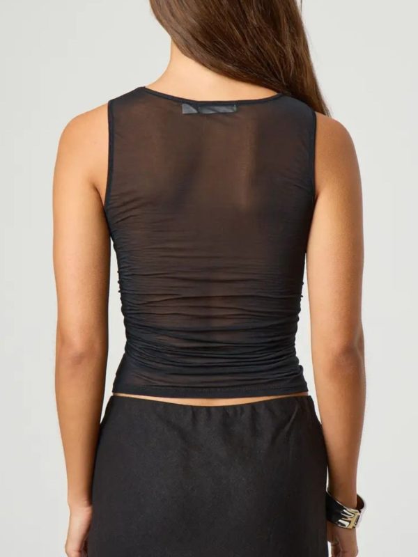 Ruched Round Neck Tank Cheap - Image 2