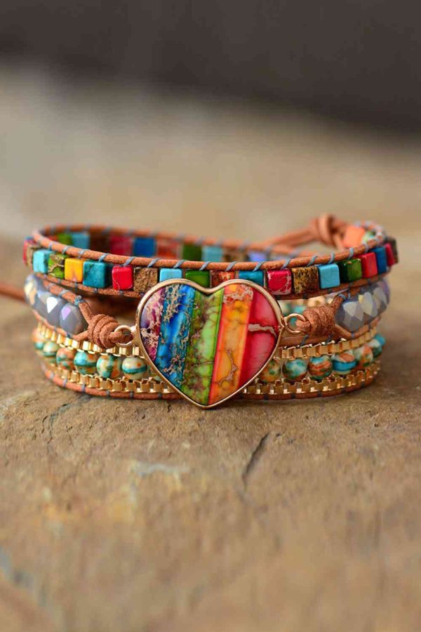 Imperial Jasper & Crystal Layered Bracelet Hot on Sale - Image 2